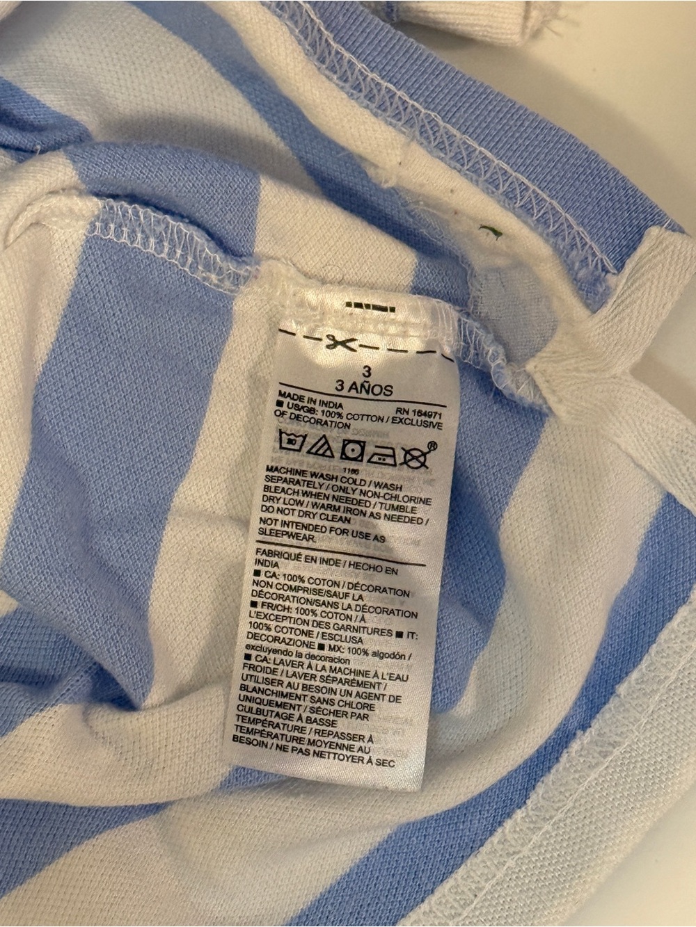 Janie and Jack Light Blue and White Horizontal Stripe cotton Polo 3T - Picture 4 of 4
